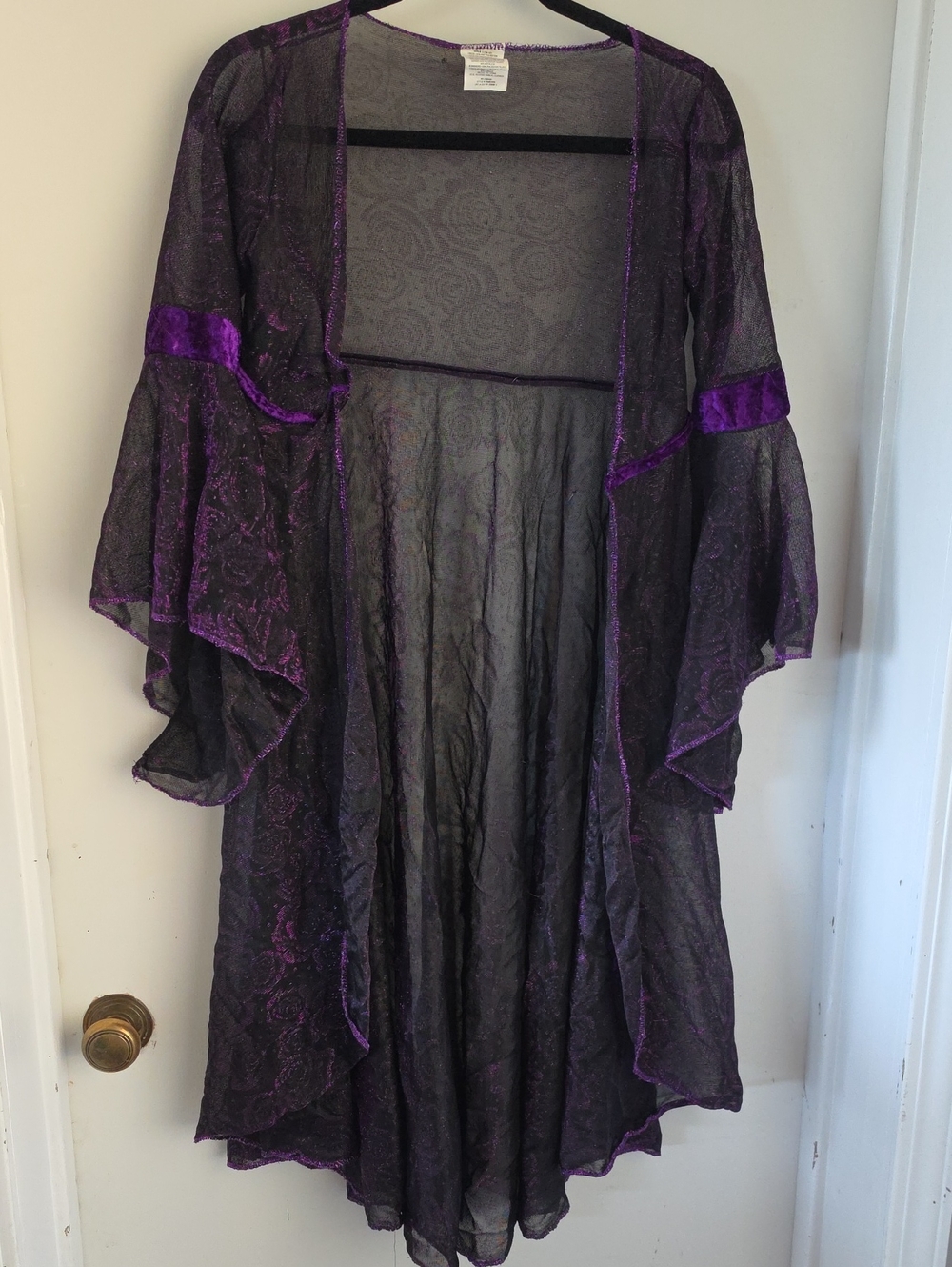 Halloween Sheer Purple Lace Robe/coat - Unbranded